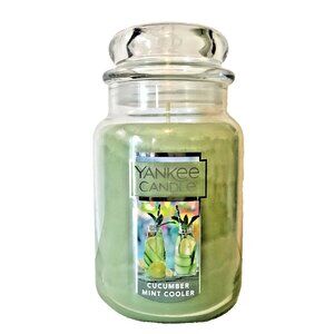 Yankee Candle Cucumber Mint Cooler 22oz Large Jar Fresh Cool Herbal NEW